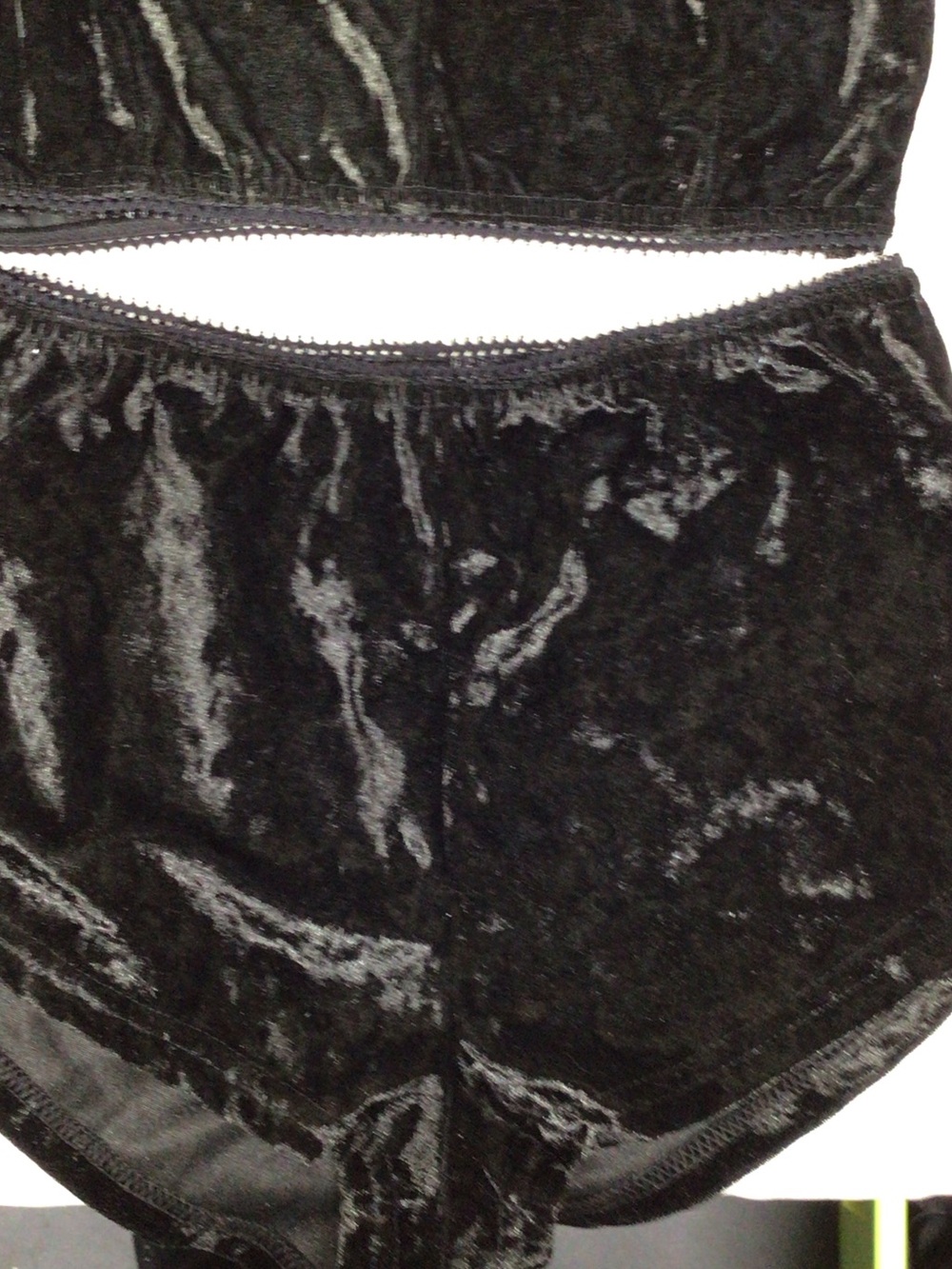 Source Unknown Black Velvet High-Waist Briefs